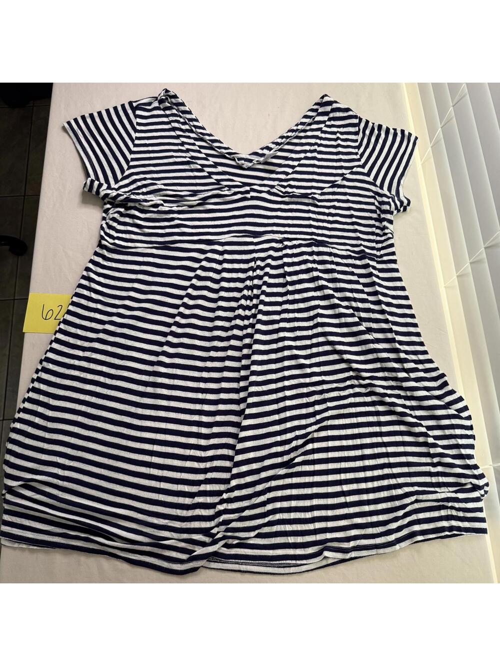 K. Jordan Navy and White Striped Plus Size 3X Dress - Picture 2 of 4